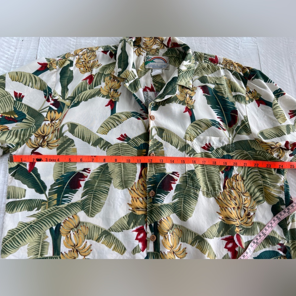 Vintage Paradise Found Men’s Hawaiian Tropical Print Men's Shirt Rayon Sz Large - Picture 4 of 10